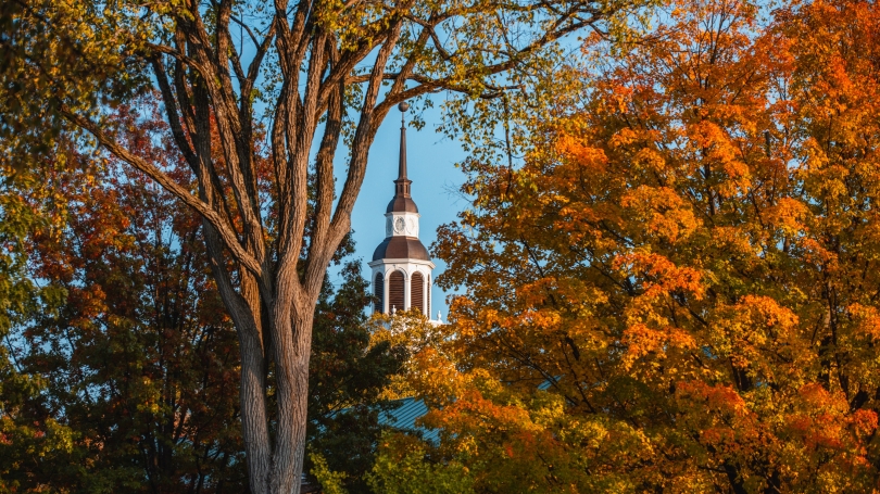 Fall foliage and Baker tower