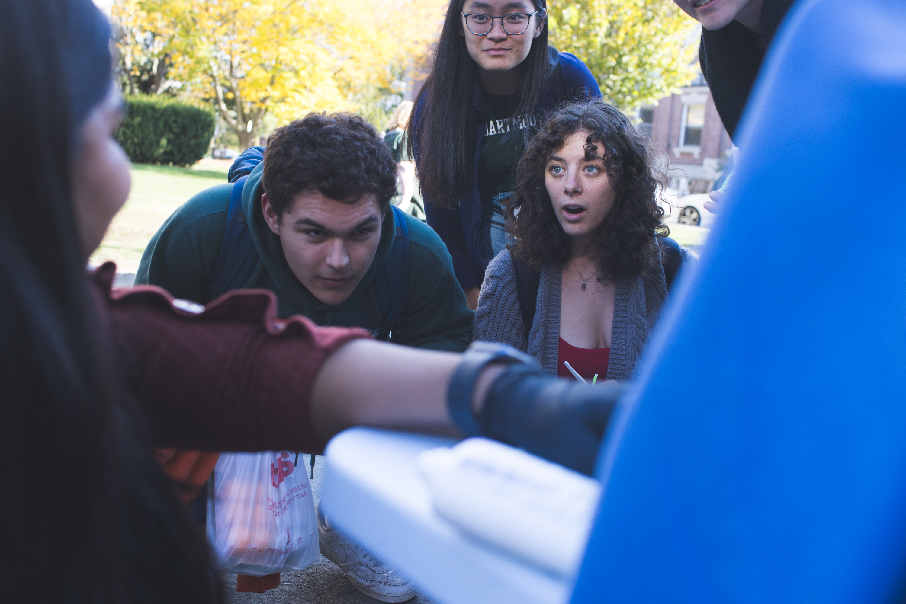 Grace Caplan looks in shock during chemistry demo.
