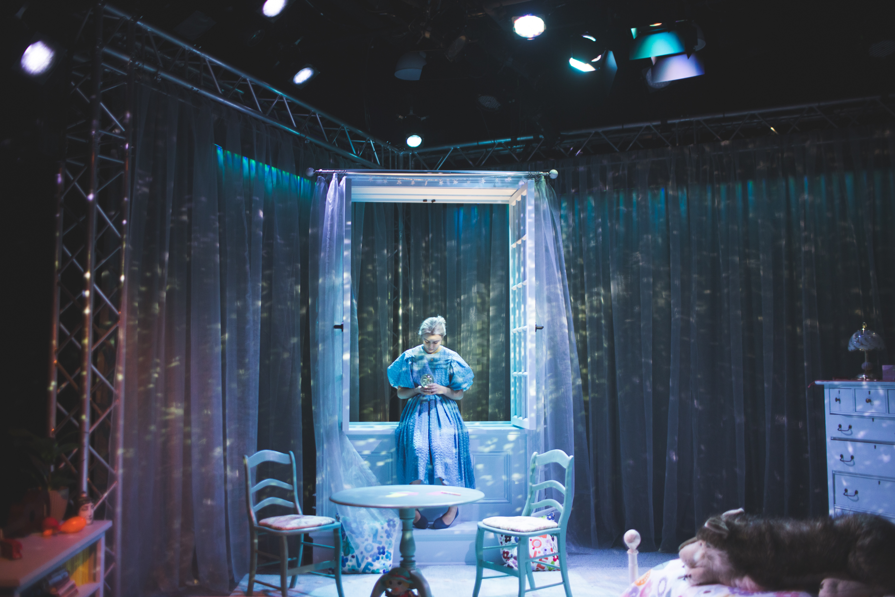 Student acting during rehearsal