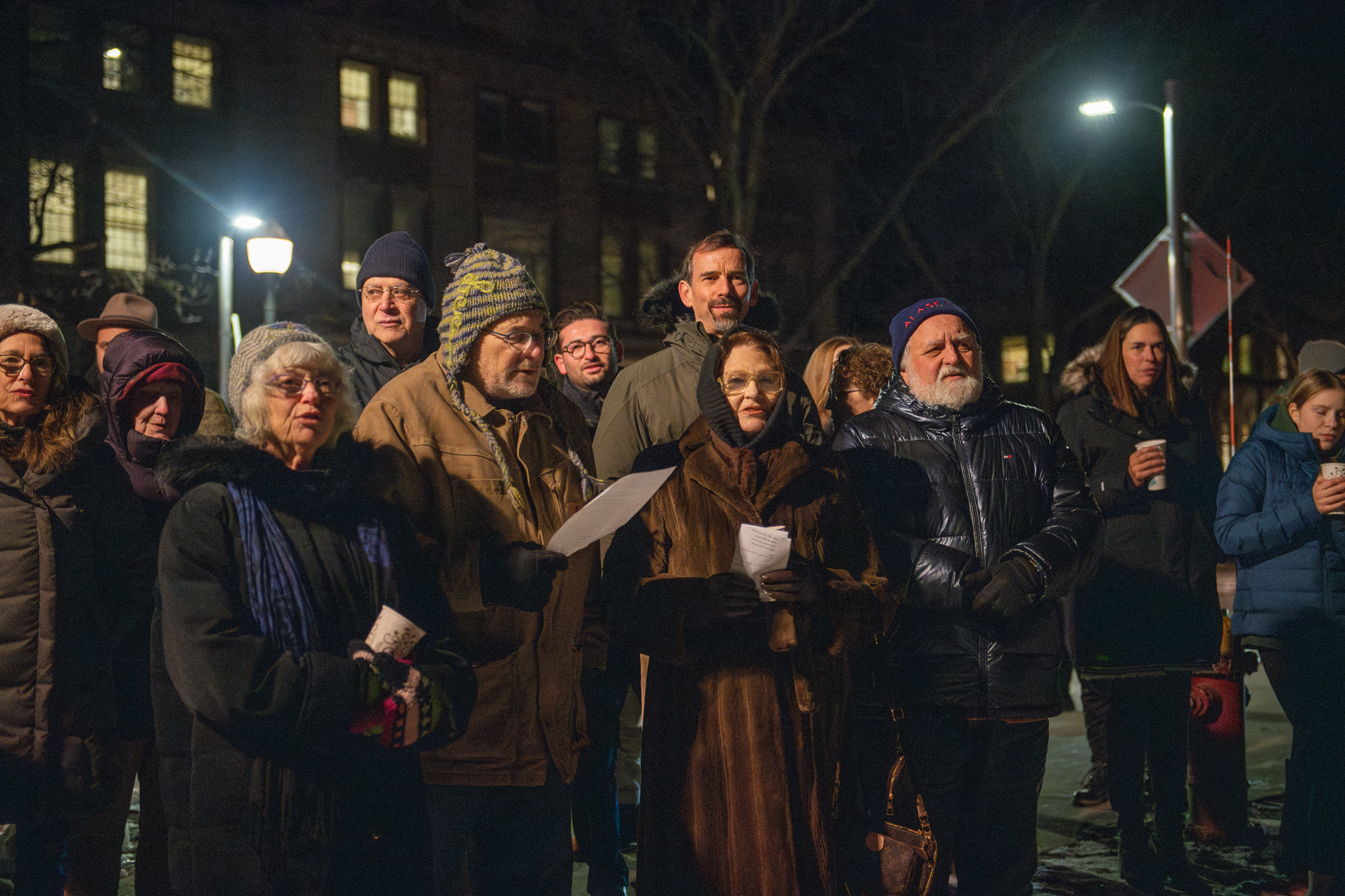 Crowd at menorah lighting