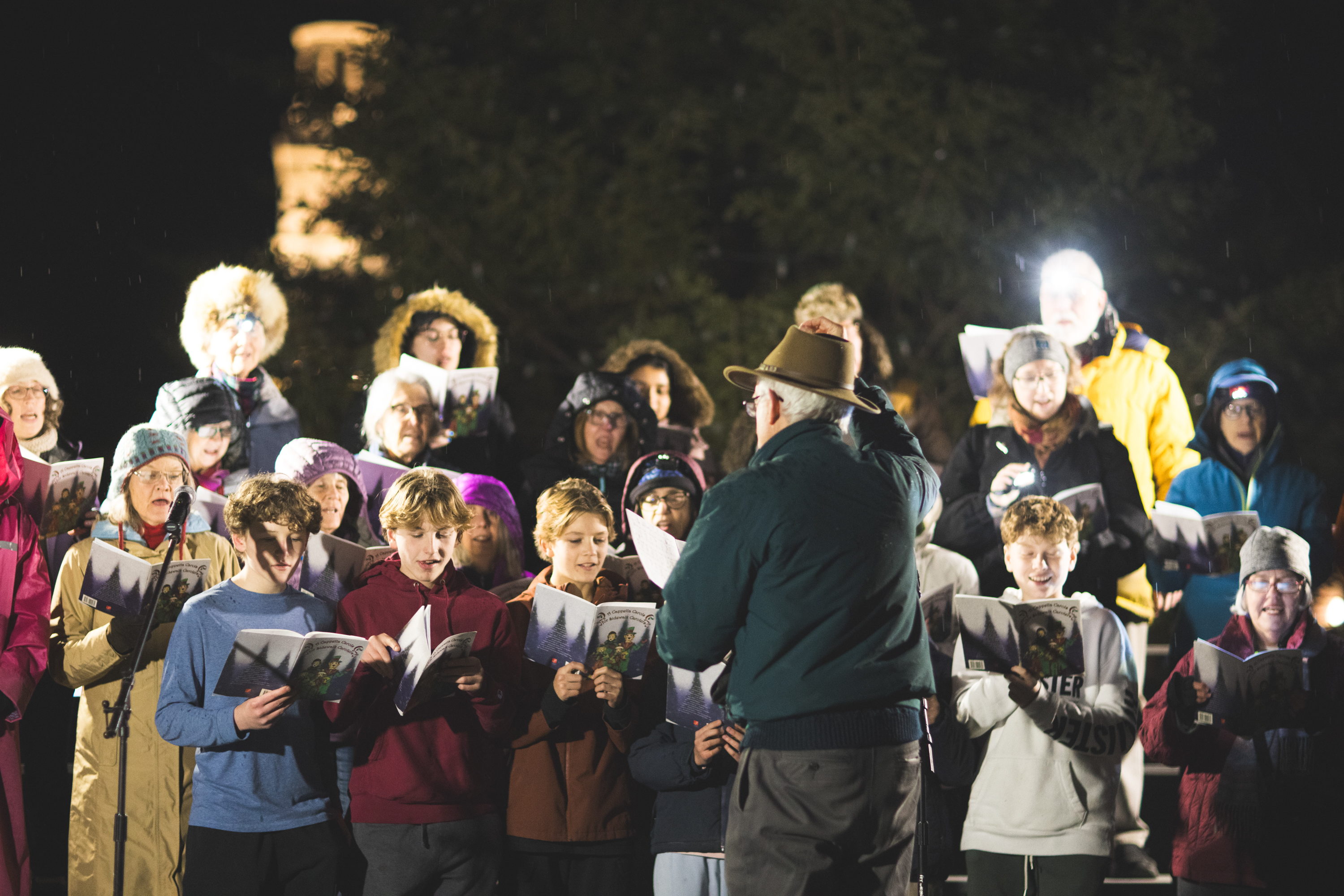 Carolers at the Dartmouth Christmas tree lighting