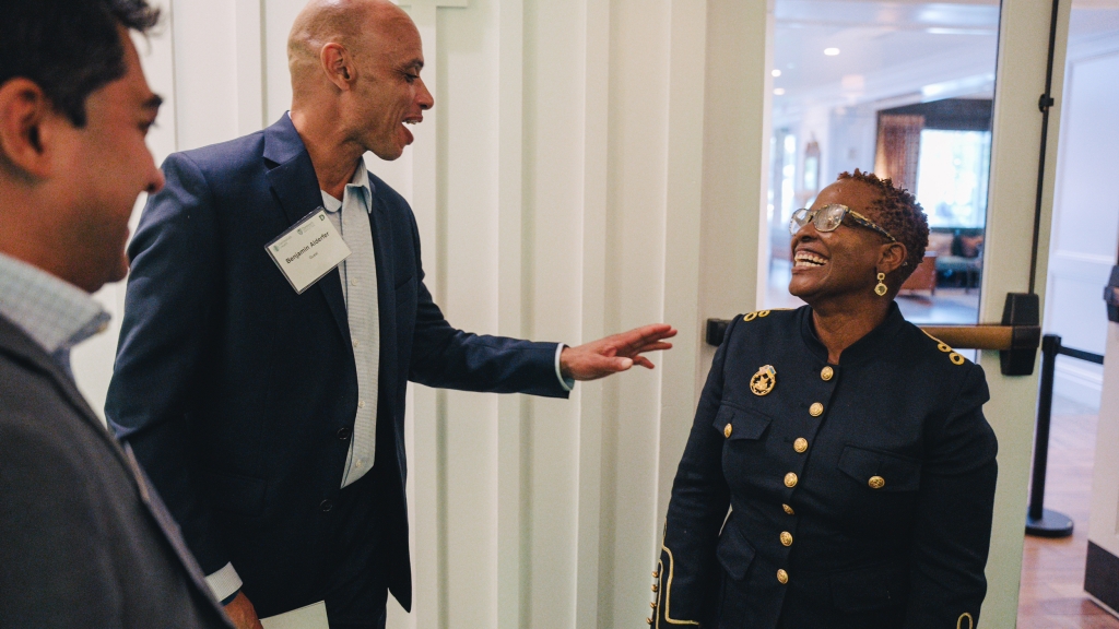Benjamin Alderfer and General Lisa McBride