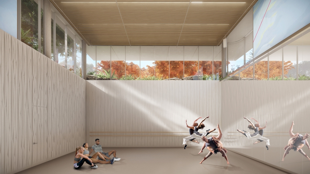 Rendering of new dance studio.