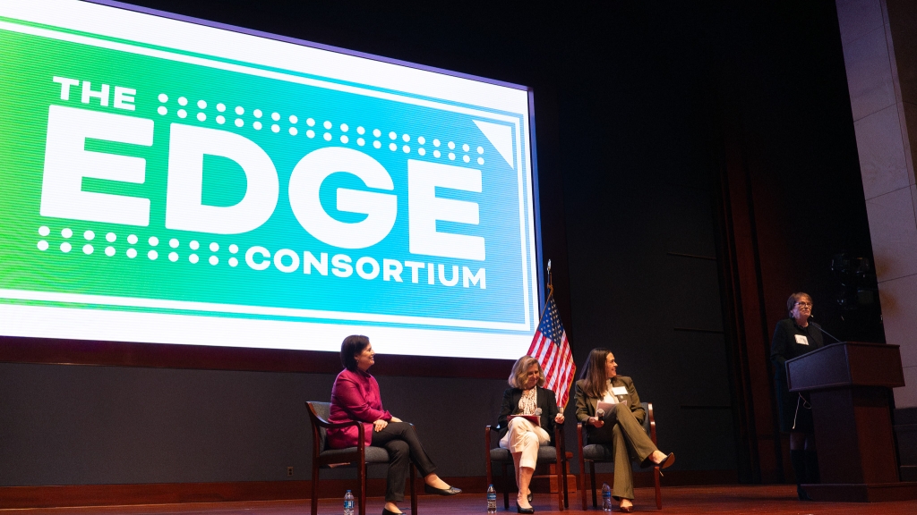 President Beilock and others at an EDGE Consortium event.