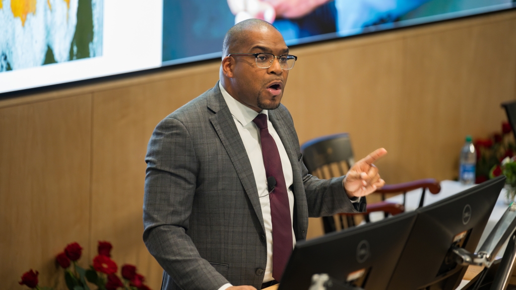 Professor Melvin Rogers delivers his keynote speech
