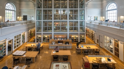 The interior of Rauner Library.